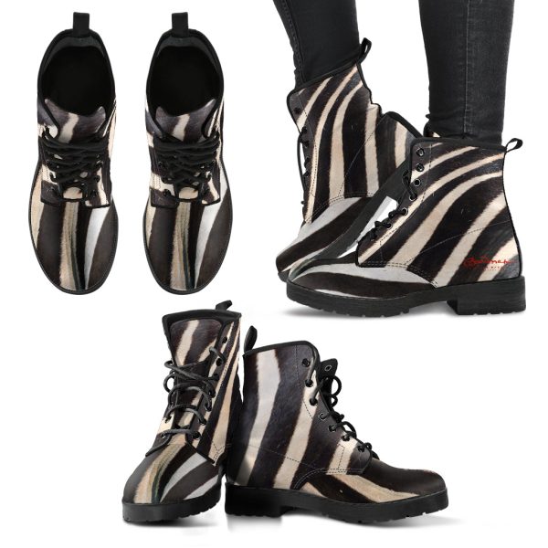 Zebra Leather Boots (Vegan) Online