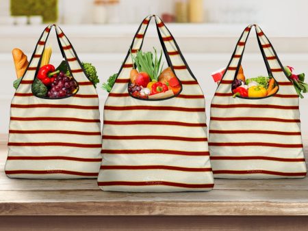 Red White Stripe Grocery Bag Supply