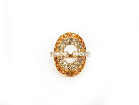 Arpege Orange Sapphire and Diamond Buckle Ring Online