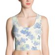 Blu&White Watercolor Floral Crop Top Sale