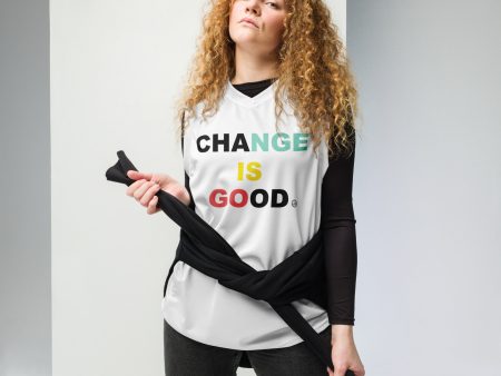 Change is GOOD Recycled unisex basketball jersey Online now