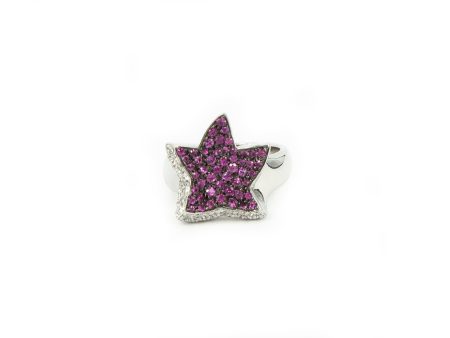 White Gold Star Ring Online Sale