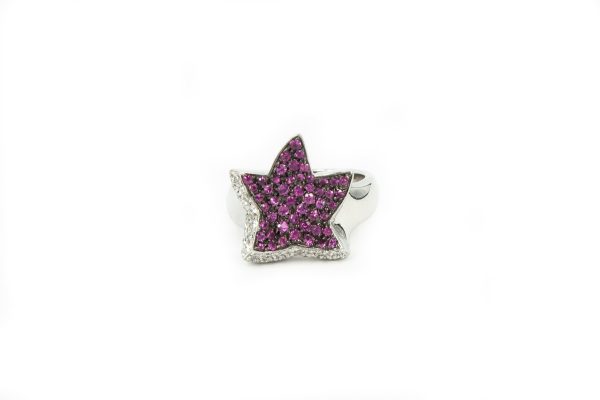 White Gold Star Ring Online Sale