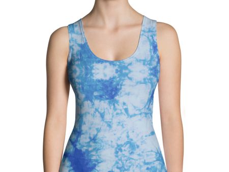 Blue Tie Dye Tank Top on Sale