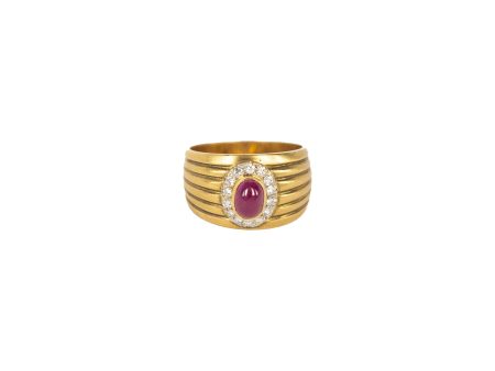 Yellow Gold Stone and Diamond Ring Cheap