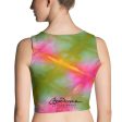 Green Pink Tie Dye Crop Top Fashion