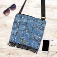 Blu&White Dotted Plaid Boho Bag For Cheap