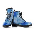 Blue Tie Dye Leather Boots (Vegan) For Sale