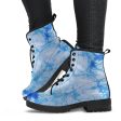 Blue Tie Dye Leather Boots (Vegan) For Sale