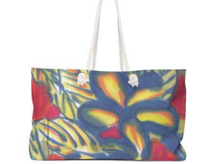 Large Water Color Trop Weekender Bag Discount