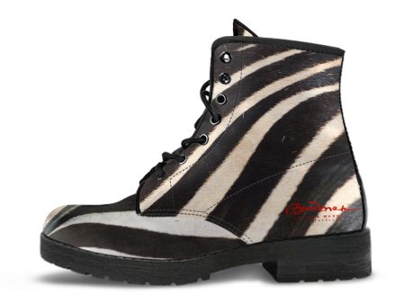 Zebra Leather Boots (Vegan) Online