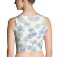 Blu&White Watercolor Floral Crop Top Sale