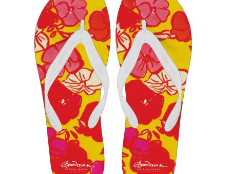 Sixties Floral Flip Flops Cheap