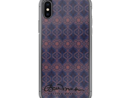 Sargasso Blue and Mellow Rose Damask Tough iPhone X Case For Cheap