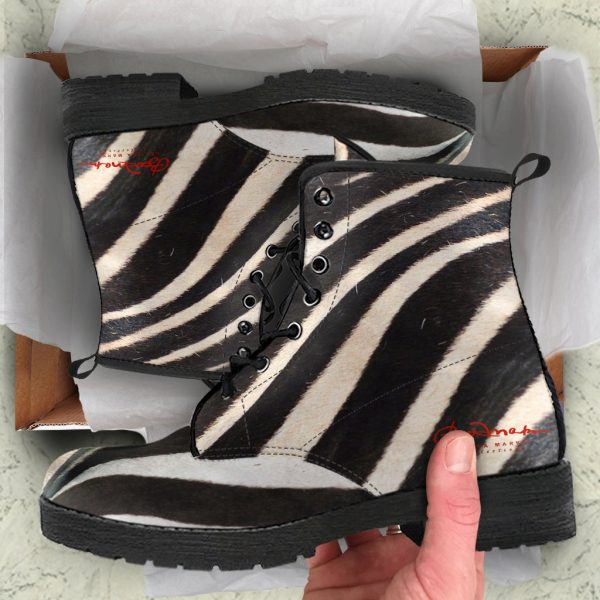 Zebra Leather Boots (Vegan) Online