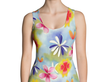 Sunrise Floral Fitted Tank Top Discount