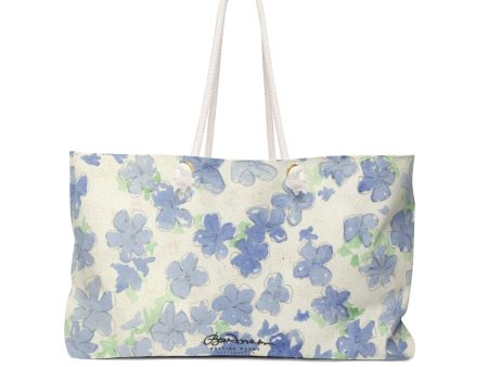 Blu&White Watercolor Floral Weekender Bag Online Sale