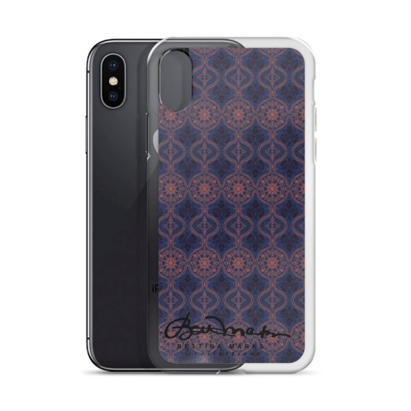 Sargasso Blue and Mellow Rose Damask Tough iPhone X Case For Cheap