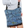 Blu&White Dotted Plaid Boho Bag For Cheap