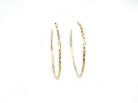 Hammered Hoop Diamond Earrings Cheap