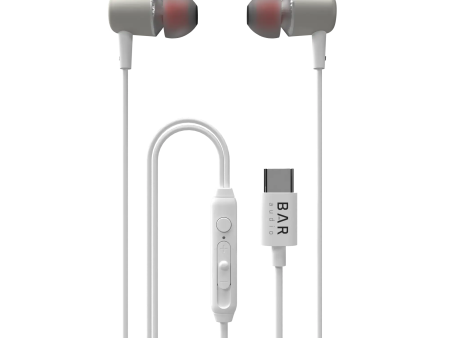 In-Ear Wired Earbuds with USB-C Connector (White) - Bar Audio by cellhelmet Online Sale