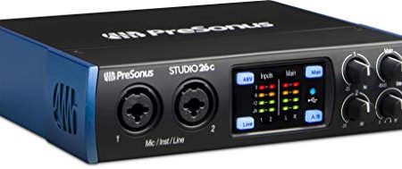 PreSonus Studio 26c 2x4, 192 kHz, USB Audio Interface with Studio One Artist and Ableton Live Lite DAW Recording Software For Sale