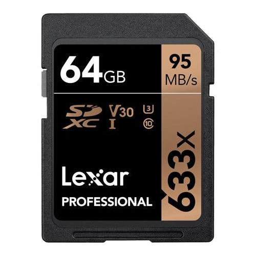 Lexar Professional 64GB 633x SDXC Class 10 UHS-I U3 SD Memory Card Supply