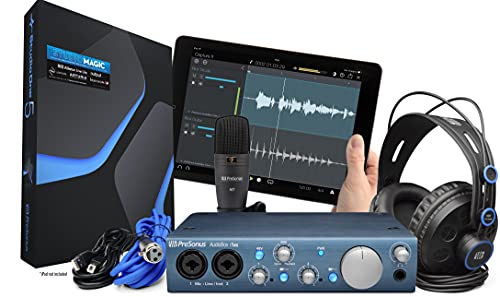 Presonus AudioBox iTwo USB 2.0 Recording Bundle with Interface, Headphones, Microphone and Studio One software, PC Mac iOS-2 Mic Pres Hot on Sale