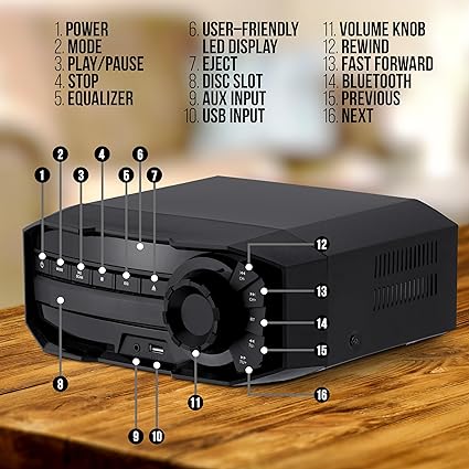 800 Watt Wireless Bluetooth Stereo Shelf System with Remote Controller FM MP3 CD DVD USB AV Compatible, Powerful Bass Speakers for Home Theater & Home Audio For Sale