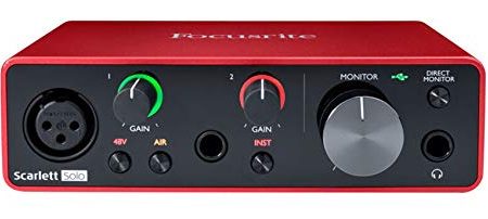 Focusrite SCARLETT SOLO 3rd Gen 192kHz USB Audio Interface w Pro Tools First on Sale